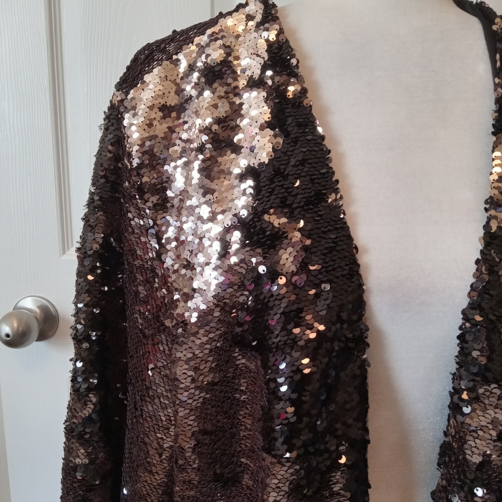 TORRID sequined evening jacket. Bronze and black. 14/16 18/20 - Picture 6 of 9